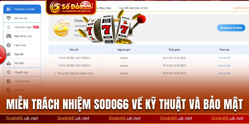 Miễn trách nhiệm Sodo66 về kỹ thuật và bảo mật