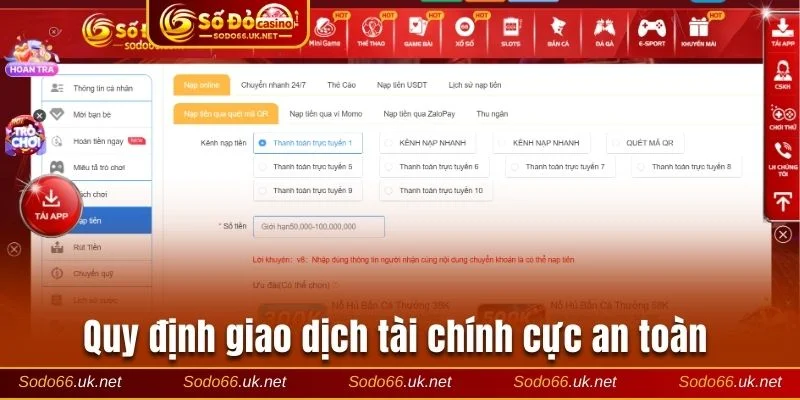 Quy định giao dịch tài chính cực an toàn
